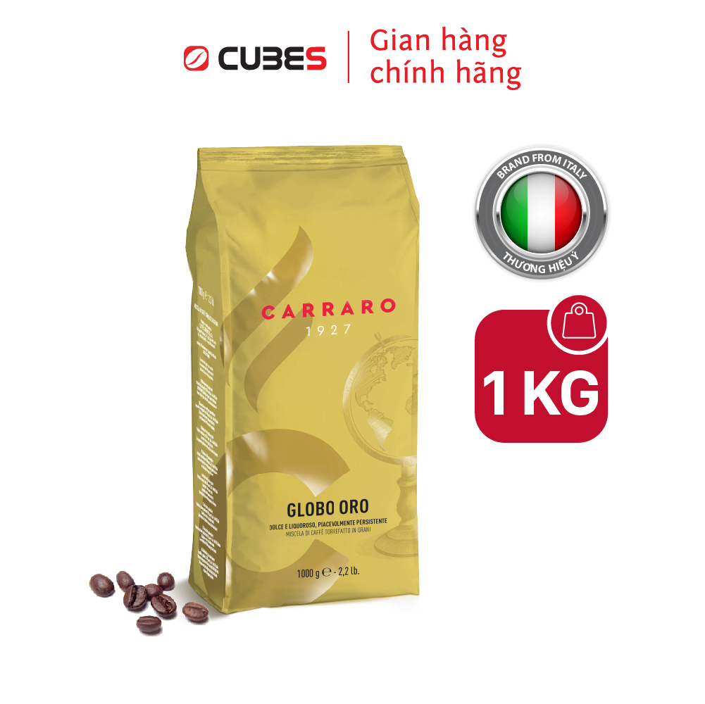 Cà phê hạt Carraro Globo Oro - Nhập khẩu từ Ý - Hương trái cây