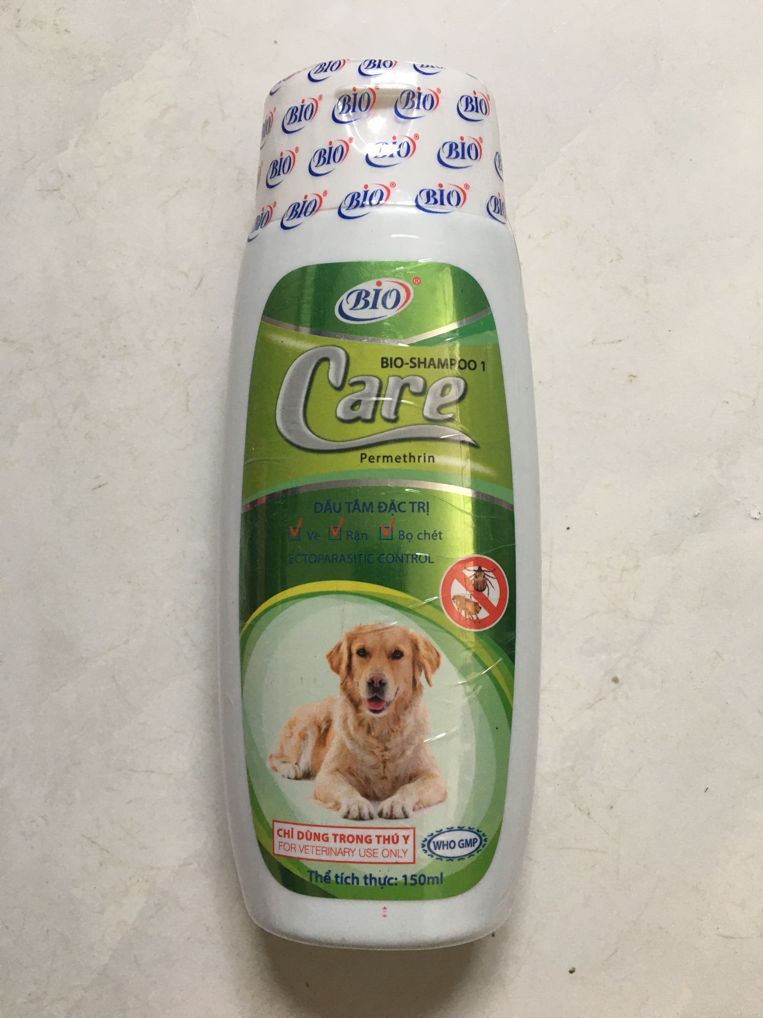 Bio-Care, 150ml, Dầu tắm chó, mèo, tẩy sạch ve, rận, bọ chét, khử mùi hôi lông, giúp lông óng mượt trên chó mèo.