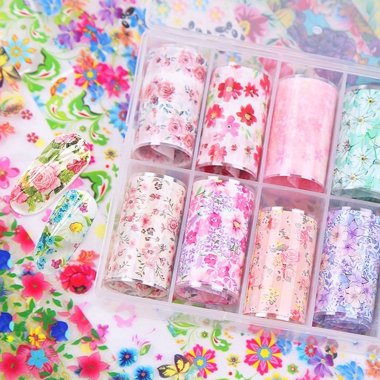 Hộp phoi to 10 cuộn trang trí chăm sóc móng siêu hot chăm sóc trang trí móng làm nail shopinail