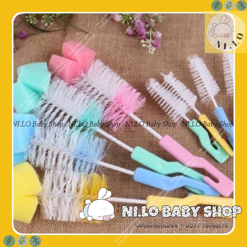 Bộ Cọ Rửa Bình Sữa Núm Ti, 2 Món Siêu Tiện Lợi