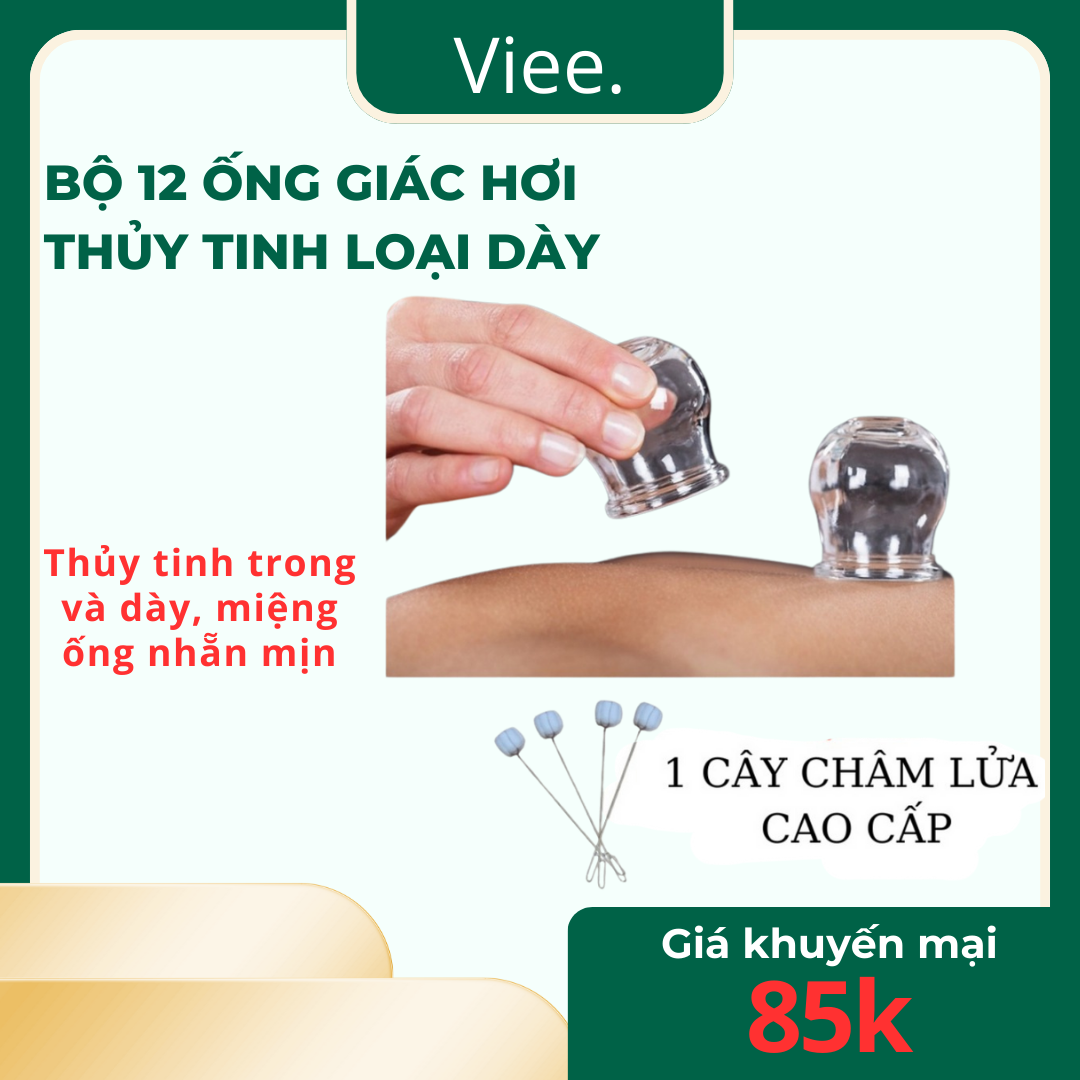 Bộ 12 ống giác hơi thủy tinh loại tốt