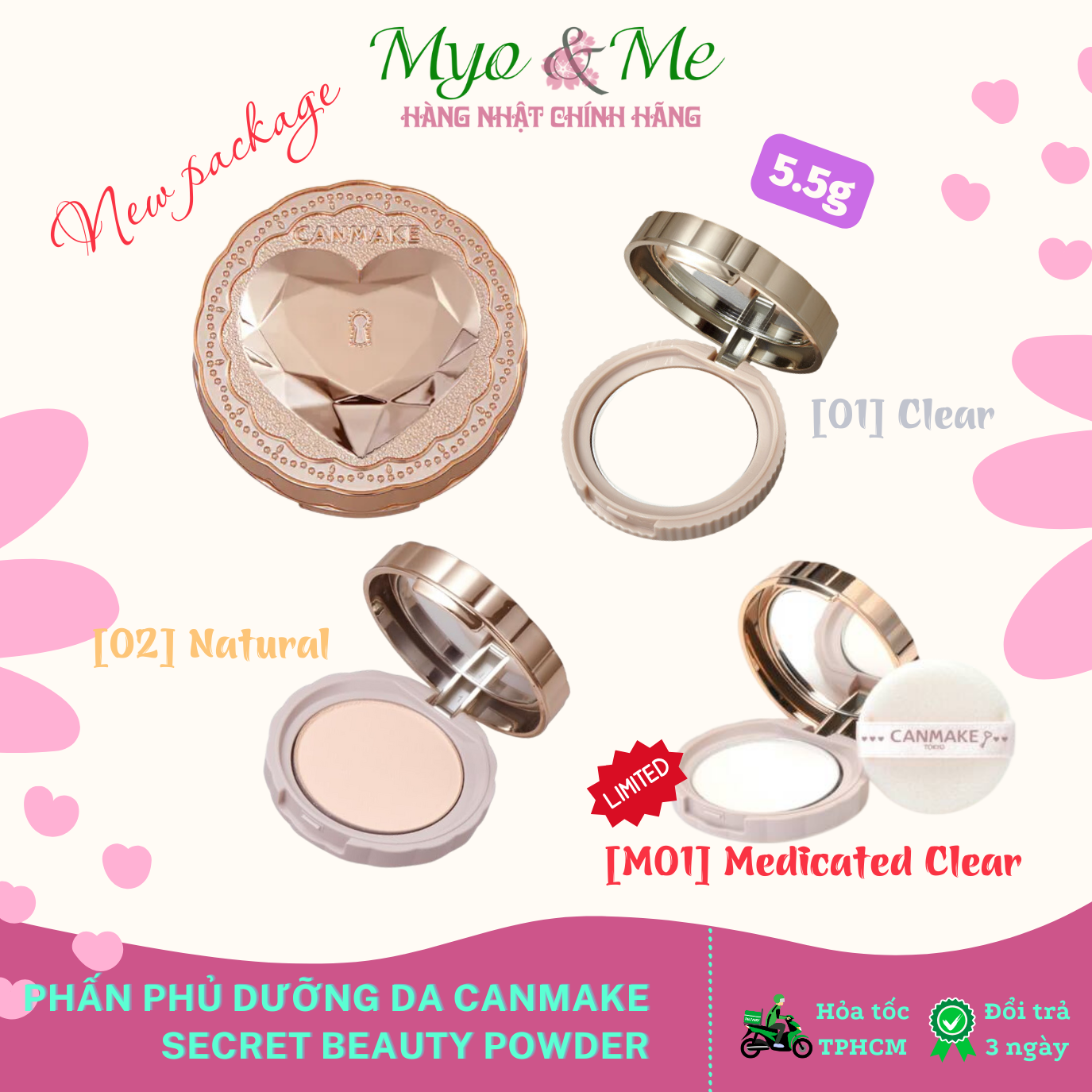 Phấn phủ dưỡng da Canmake Secret Beauty Powder 4.5g