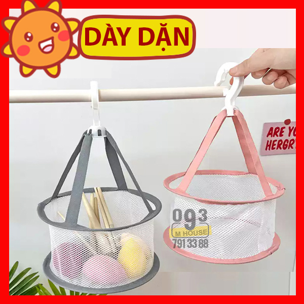Tủ lưới phơi đồ gấp gọn giỏ lưới phơi đồ giá phơi đồ có móc treo