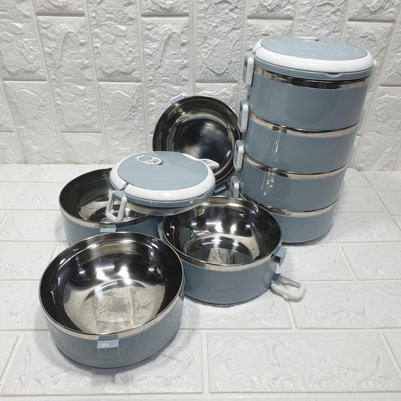 Cặp lồng giữ nhiệt lúa mạch 4 tầng Inox - Hộp cơm lúa mạch 4 tầng inox