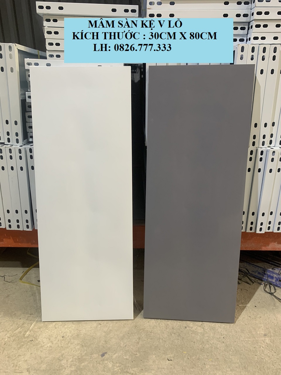 Mâm sàn kệ sắt v lỗ đa năng 30cm x80cm