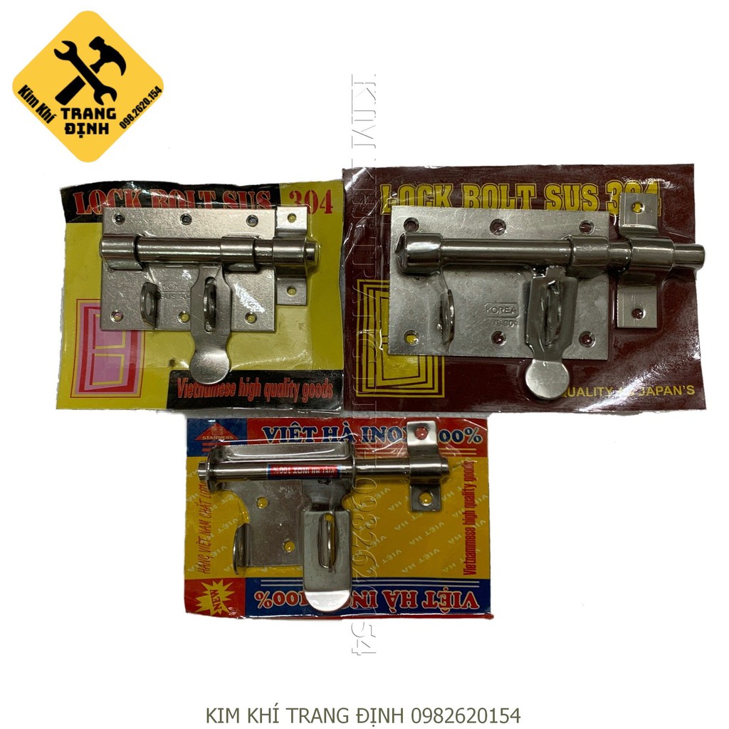 Chốt khoá ngang inox 304 (Tặng kèm vít inox) - 1 cái