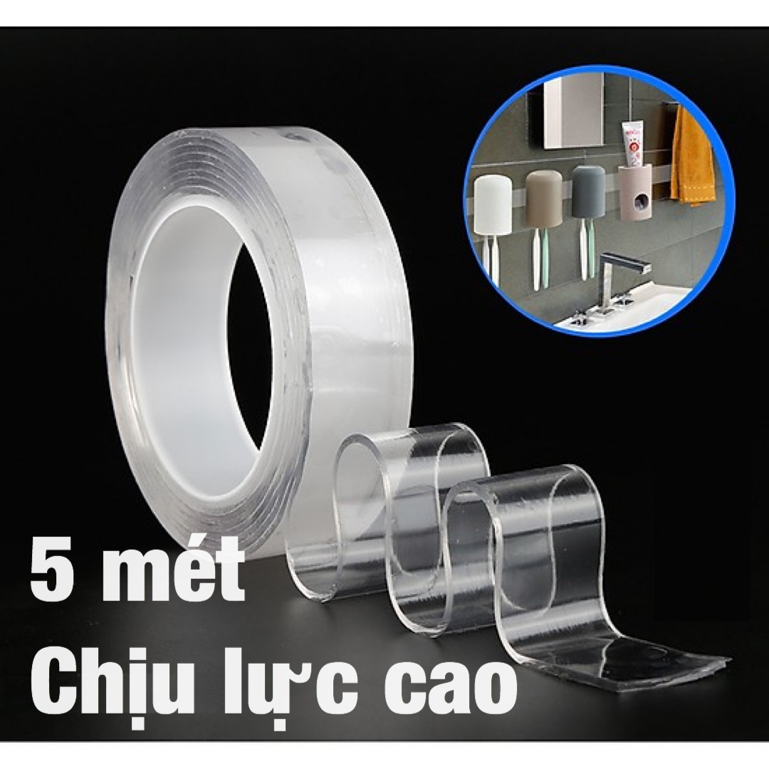 [HCM]( DÀI 5 MÉT ) BĂNG KEO 2 MẶT SIÊU DÍNH TRÊN MỌI BỀ MẶT CHỊU LỰC CHẮC CHẮN - CHỊU NHIỆT ĐỘ CAO - CHỐNG THẤM NƯỚC