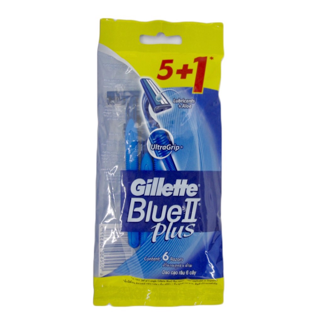 Dao cạo râu cán xanh Gillette Blue II Plus 5+1 cái gói