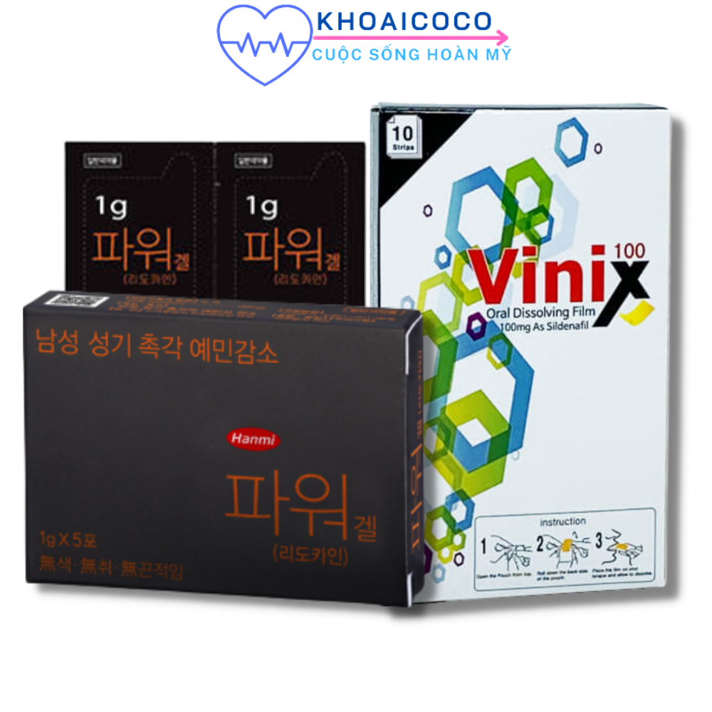 Combo 1 tem vinix 100mg + 1 gel power 1g - chính hãng hàn quốc