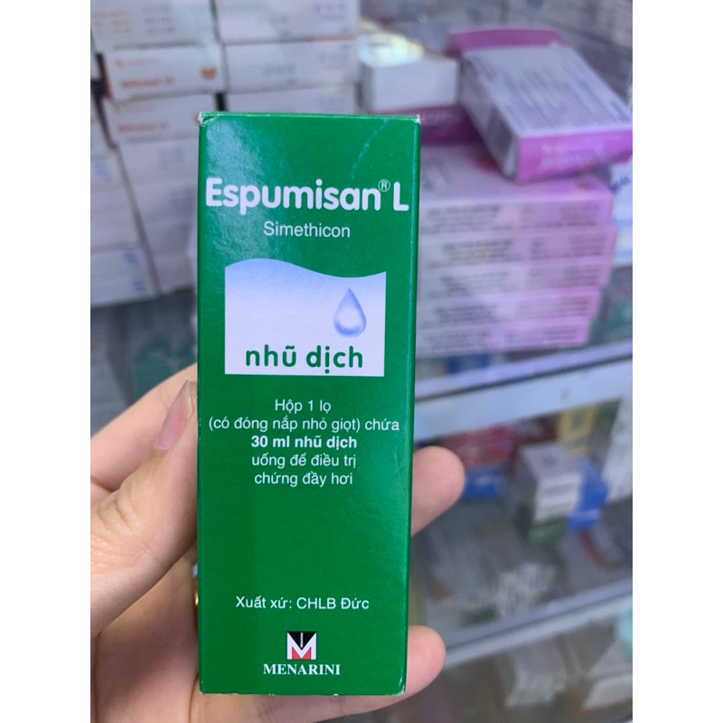 Nhũ dịch uống Espumisan của Đức giúp giảm đầy hơi, khó tiêu chai 30ml