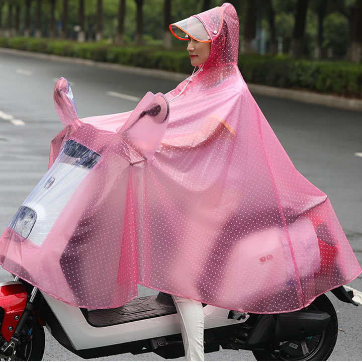 [HCM]Áo Mưa Cánh Dơi Họa Tiết Chấm Bi Hàn Quốc 1 Đầu Và 2 Đầu (kèm che mặt) Áo Mưa Cánh Dơi Dành Cho 1 Người 2 Người Khách Hàng Chọn Mẫu Trước Khi Mua. Kích thước áo: chiều dài 15m (cả mũ) x 132m chiều rộng  độ dày 017mm.