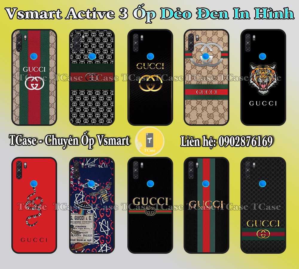 Ốp lưng Vsmart Joy 3/Vsmart Star 3/Vsmart Active 3/ Vsmart Live/  Vsmart Star 4/ Vsmart Live 4/ Vsmart Joy 4/ Vsmart Aris- Ốp dẻo đen in hình Logo Gu siêu sang