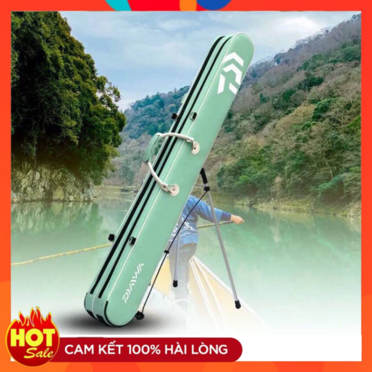 Bao đựng cần daiwa 1m3 dạng cứng chất liệu da cao cấp chống nước- đồ câu 247