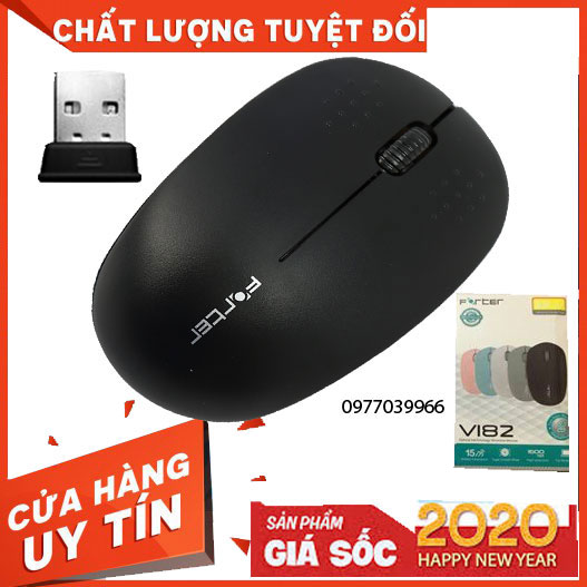 Chuột không dây FORTER V182 ( màu đen )+pin AA