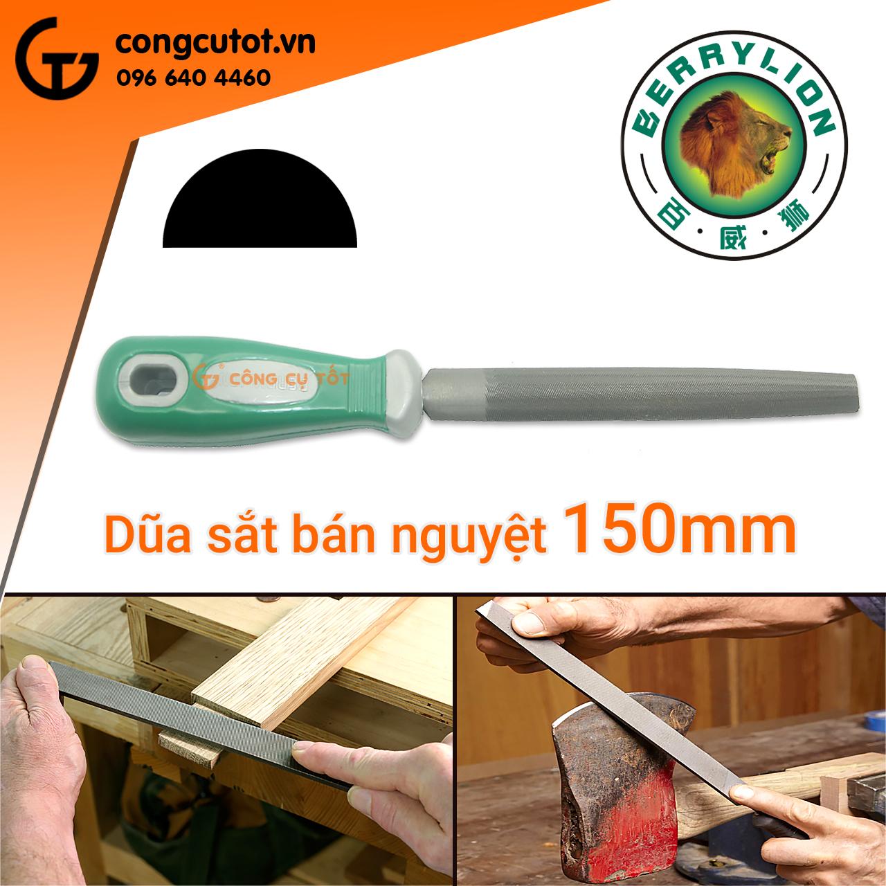 Dũa mài lưỡi cưa - Dũa sắt bán nguyệt Berrylion