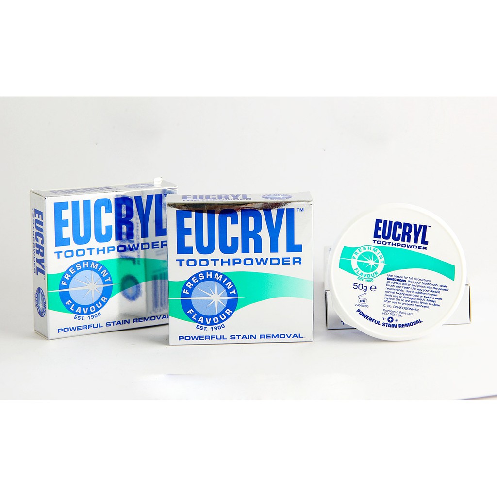 Bột làm trắng răng hương bạc hà eucryl tooth powder freshmint 50g