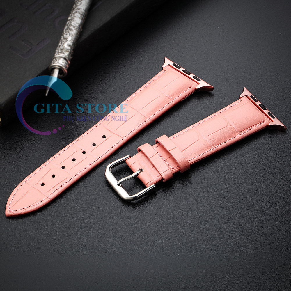 [HCM]DÂY ĐEO VÂN DA CÁ SẤU CHO APPLE WATCH SERIES 6 5 4 3 2 1 VÀ SE