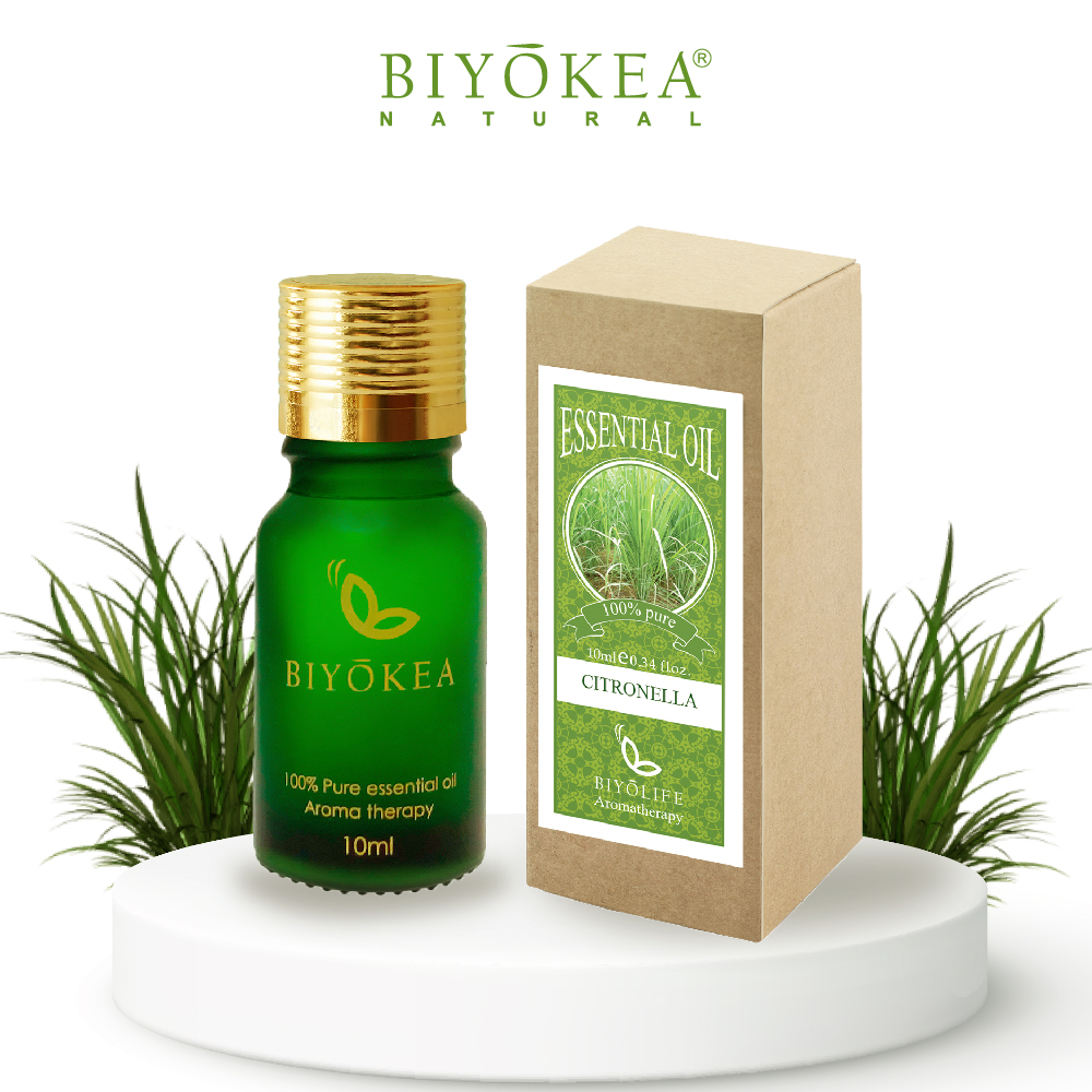 Tinh dầu sả java biyokea xông phòng khử mùi, thư giãn, đuổi muỗi, đạt chuẩn cgmp và iso9001:2015