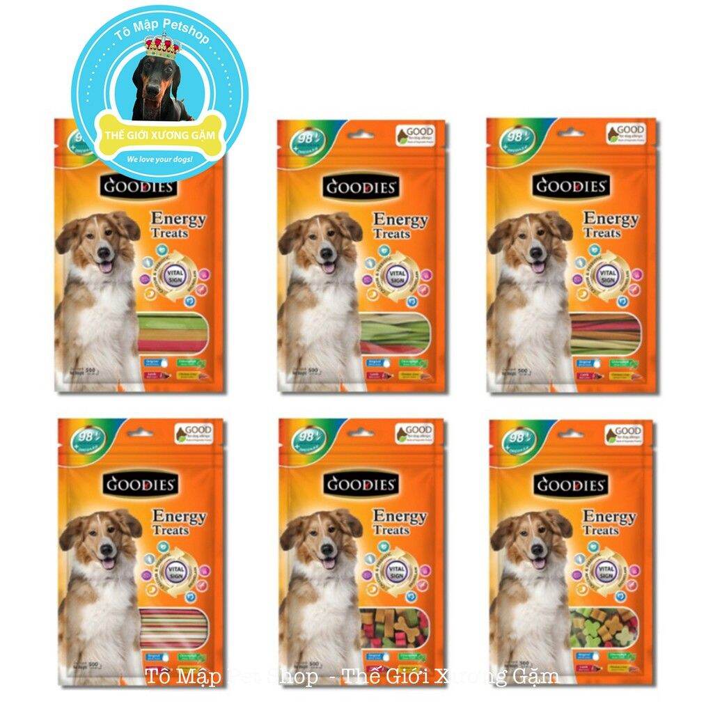 [FOMULA MỚI/QUE MỀM HƠN][500GR] XƯƠNG GẶM GOODIES BỔ SUNG CANXI CHĂM SÓC RĂNG THƠM MIỆNG CHO CHÓ