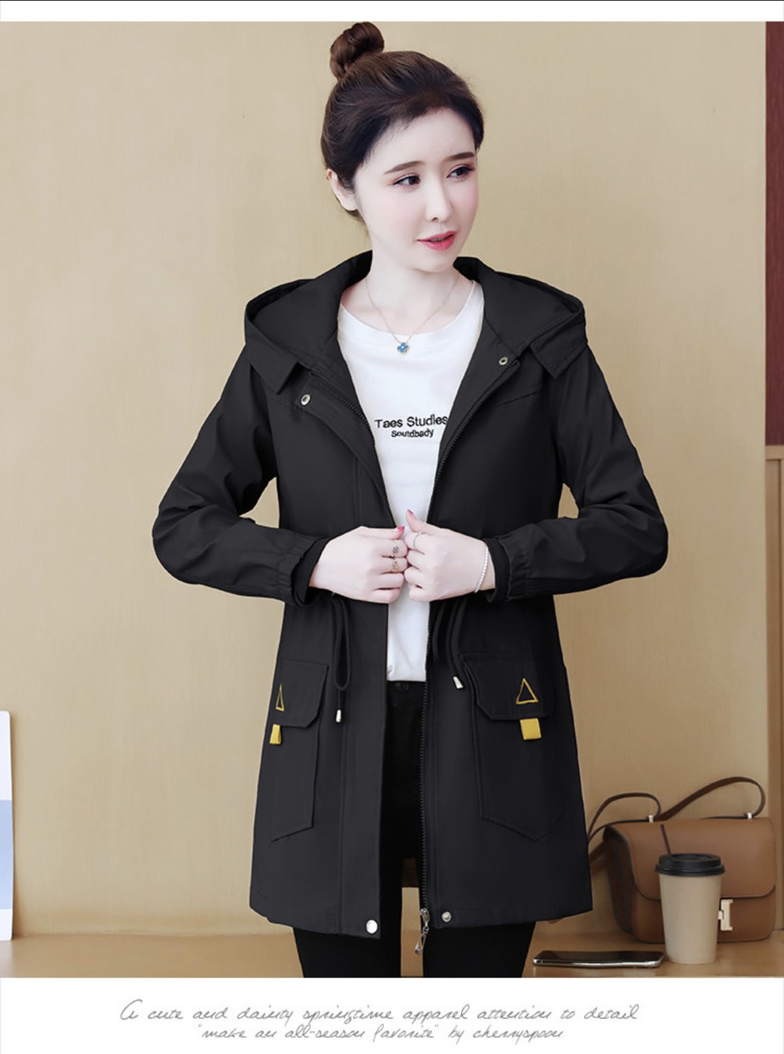 Áo khoác ka ki 2 lớp dáng dài mang phong cách mới dáng xinh mmmm88