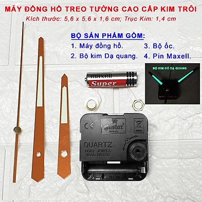 [HCM]MÁY ĐỒNG HỒ TREO TƯỜNG KIM TRÔI CAO CẤP EASTAR – BỘ KIM VÀNG ĐỒNG CÓ DẠ QUANG – KÈM PIN MAXELL