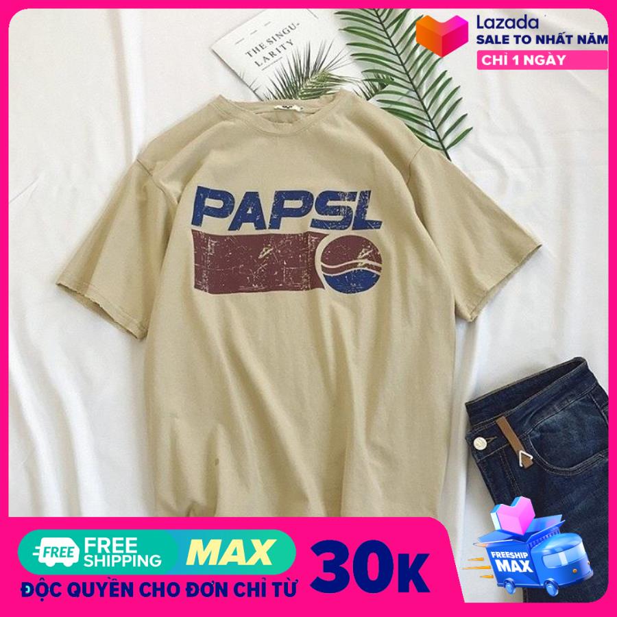 [HCM]Áo Thun nam nữ Unisex Papls trắng be xanh đen Áo thun nam nữ Vải Thái bền màu chống nhăn chống xù- Thời trang Evolpo (Cam kết như hình)