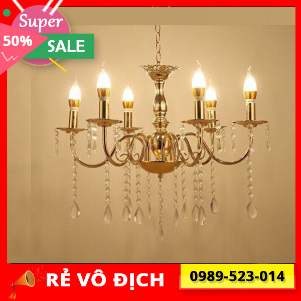 Đèn chùm nến trang trí 8 tay  sắt Siêu sang