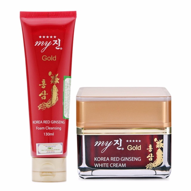 Combo Kem dưỡng da + Sữa rửa mặt Hồng Sâm Hàn Quốc Ẩm mịn, Trắng hồng, Tươi trẻ