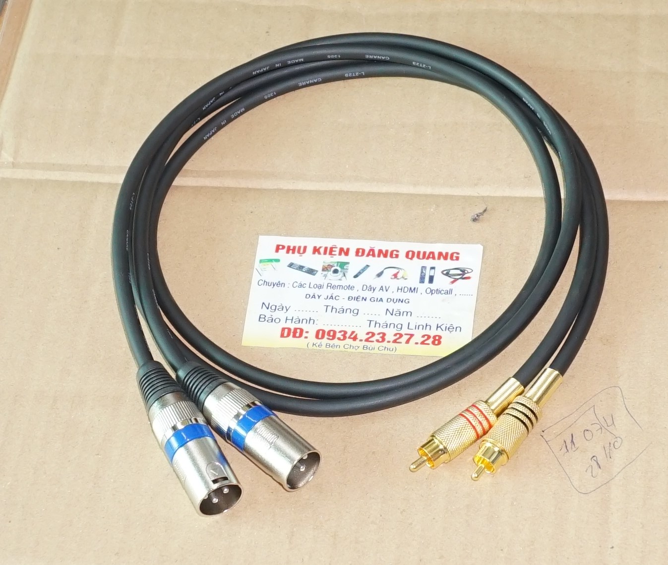 Cặp dây canon Đực ra AV dài 1m