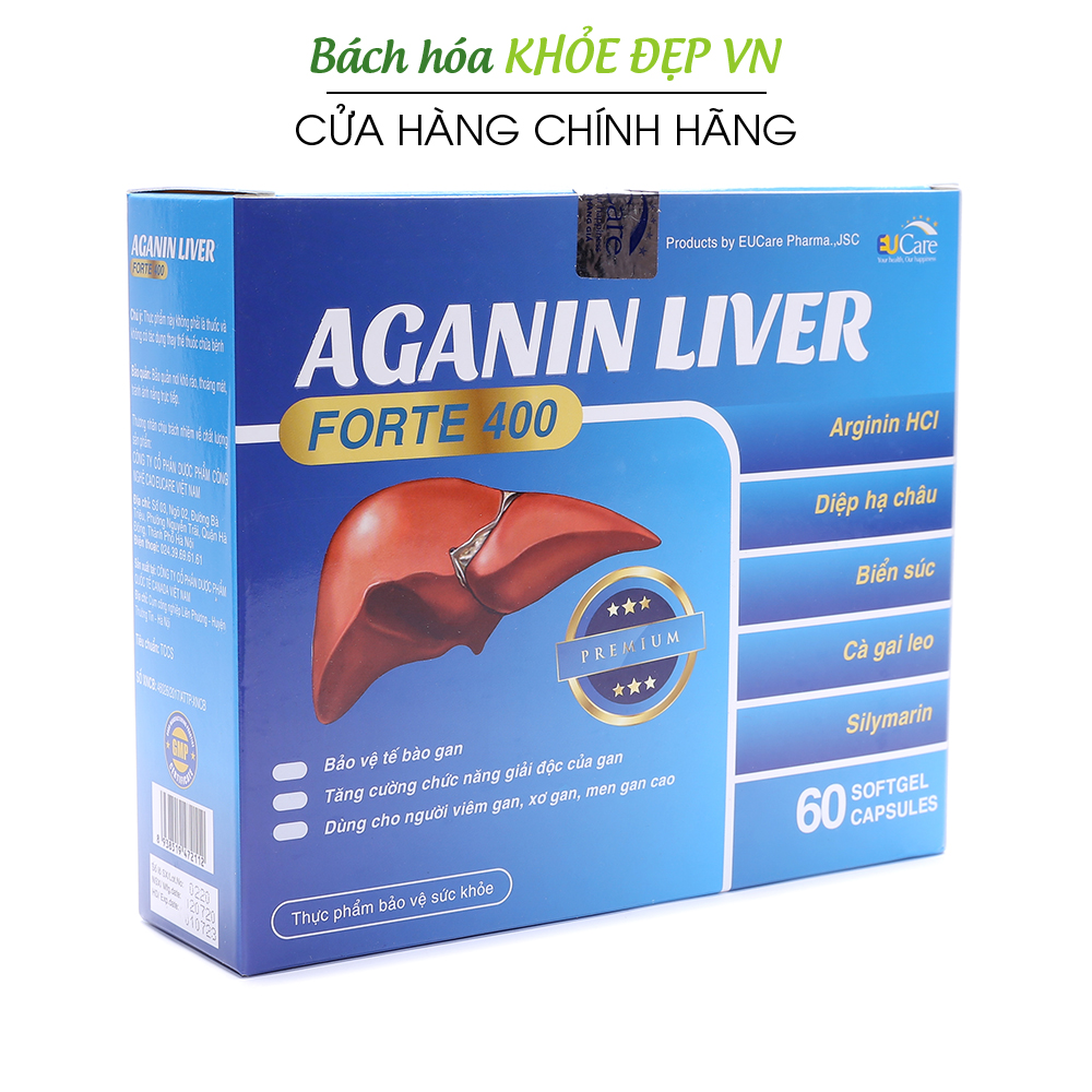 Viên uống bổ gan cà gai leo AGANIN LIVER tăng cường chức năng gan, giải độc gan - Hộp 60 viên