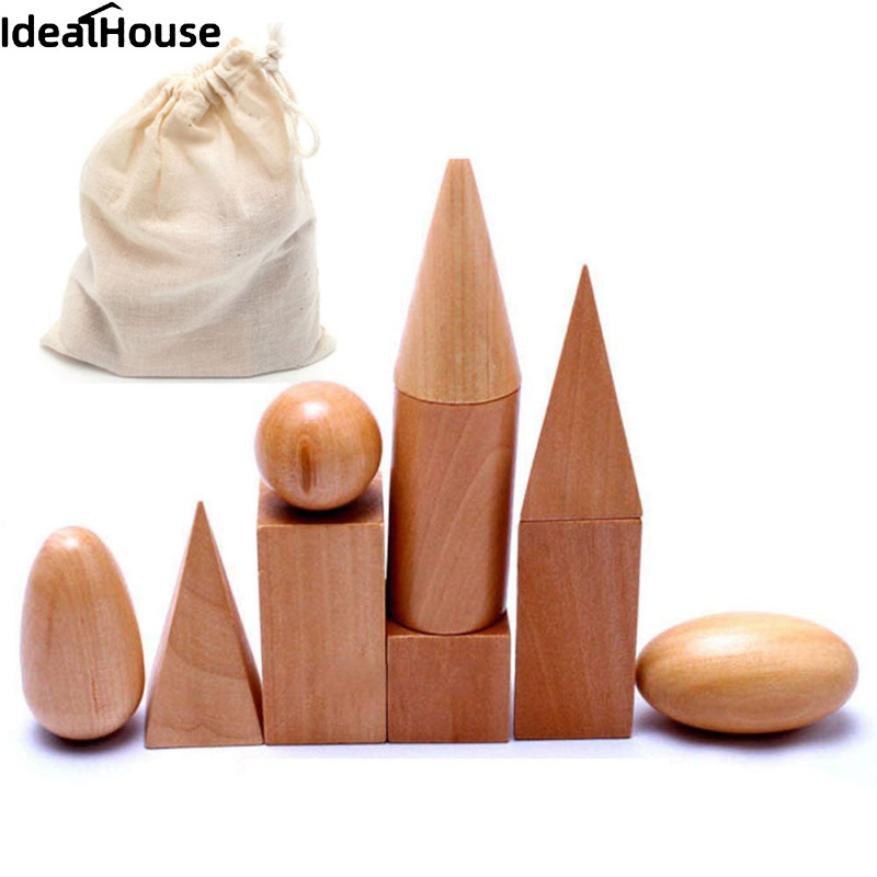 IDealHouse Fast Delivery Montessori Wooden Geometric Solids 3