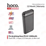 Pin sạc dự phòng Hoco PK-03 sạc nhanh 22.5W  , dung lượng 12000mAh tích hợp đèn Led