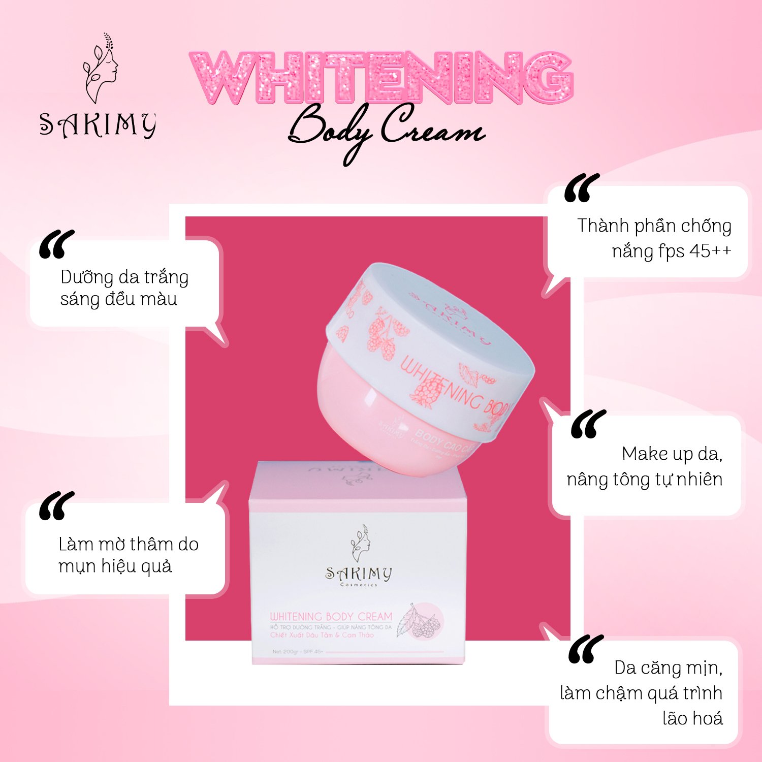 Kem dưỡng trắng da body SAKIMY ( Mẩu mới )