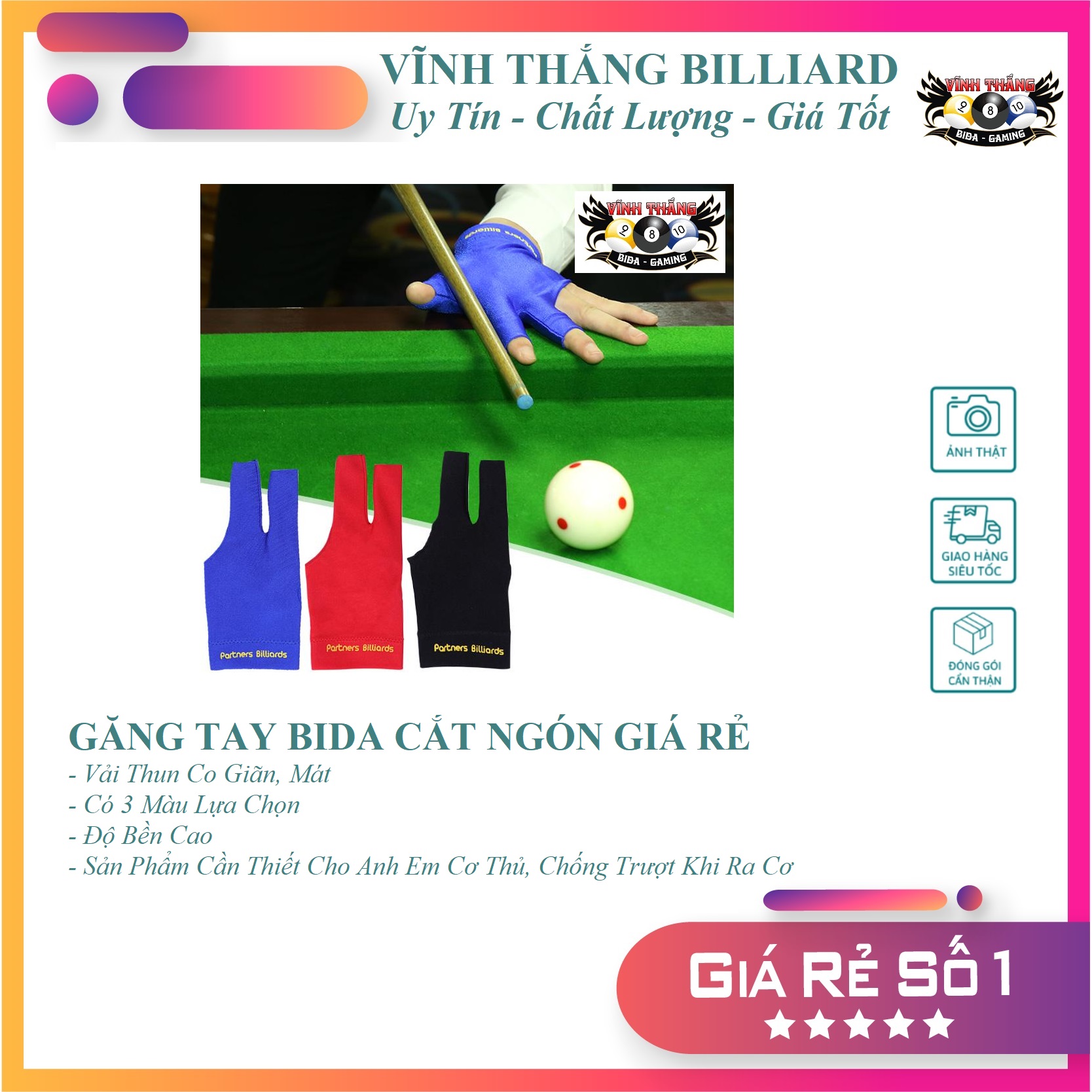 Găng tay bida cắt ngón - giá rẻ dành cho câu lạc bộ