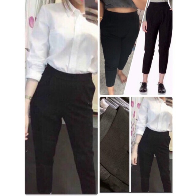 Quần baggy lưng thun thời trang công sở TU