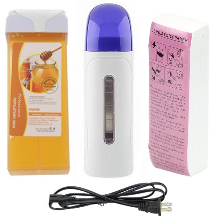 Bộ Máy Wax Lông Depilatory Heater - Sáp Mật Ong và 100 tờ giấy wax