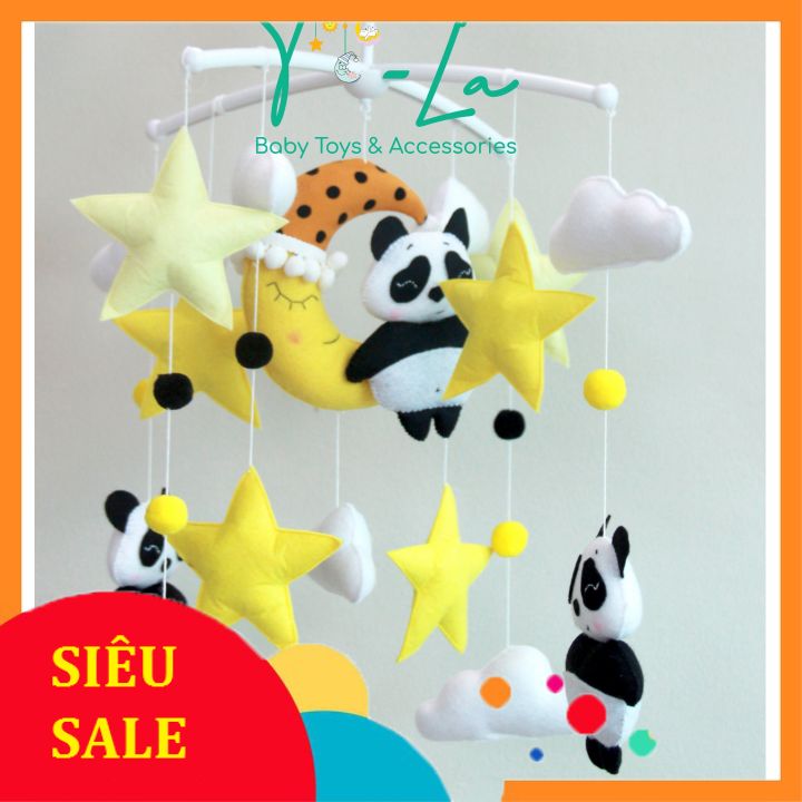 Treo nôi đen trắng handmade hình gấu trúc