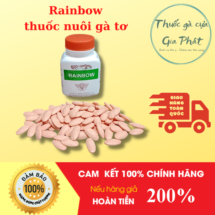 Thuốc nuôi gà tơ mau bung hình RAINBOW