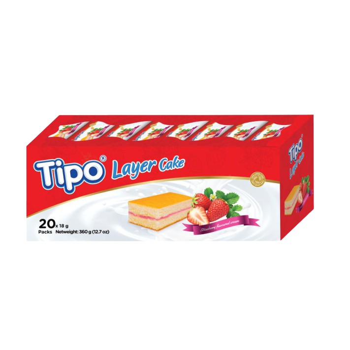 Bánh tipo bông lan tầng hương dâu hữu nghị 360g/1 hộp