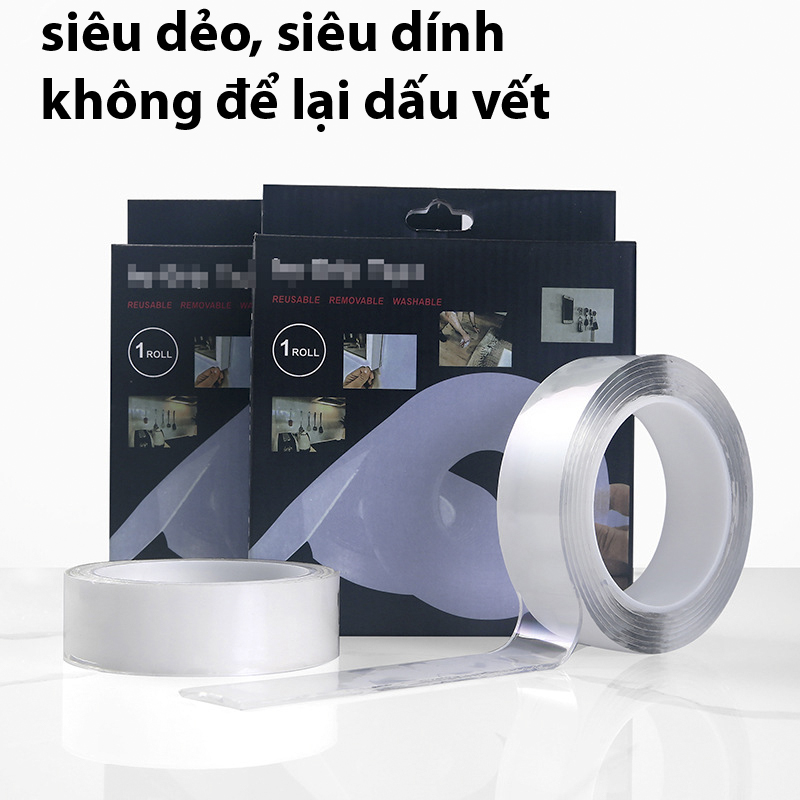 [HCM]Băng Keo 2 Mặt Ma Thuật Trong Suốt Siêu Dính Chất Liệu PU GEL Ivy Grip Tape 3m