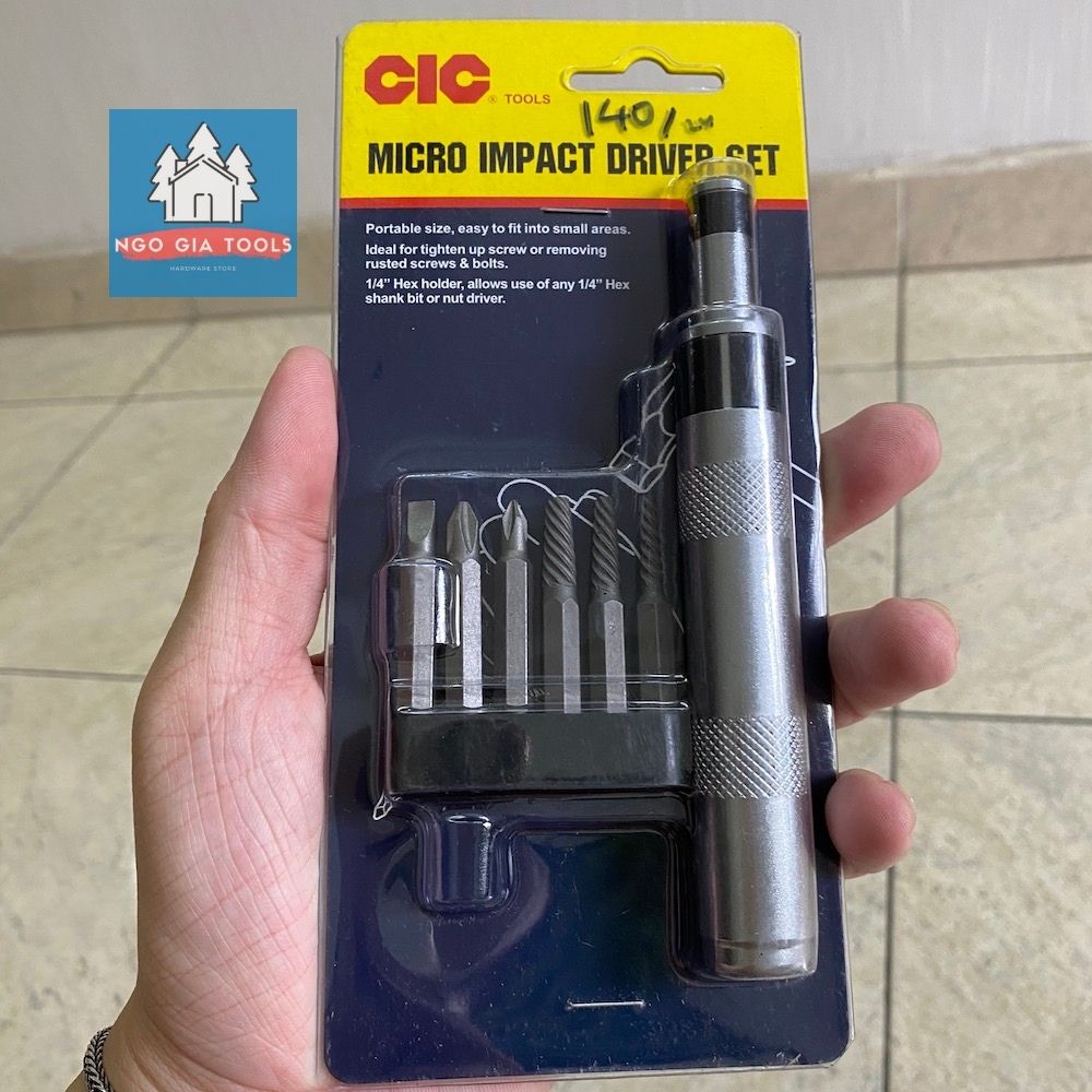Bộ vít đóng tự động 6 đầu cốt 1/4" ~ 6.3mm nhỏ gọn CIC Đài Loan
