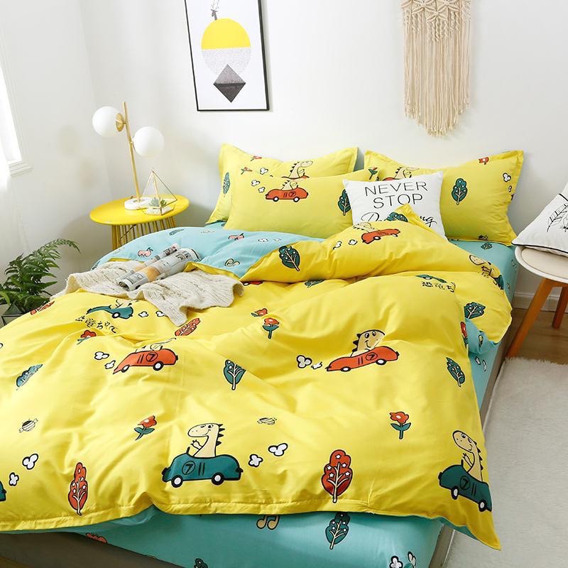 Set 4 Món Ga, 2 Gối, Vỏ Chăn Lồng Ruột Nhiều mẫu cho Trẻ Em