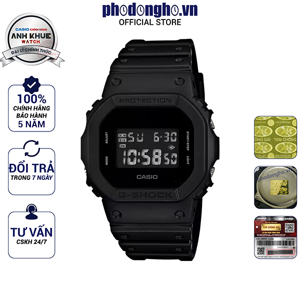Đồng hồ nam G-SHOCK chính hãng Casio Anh Khuê DW-5600BB-1DR
