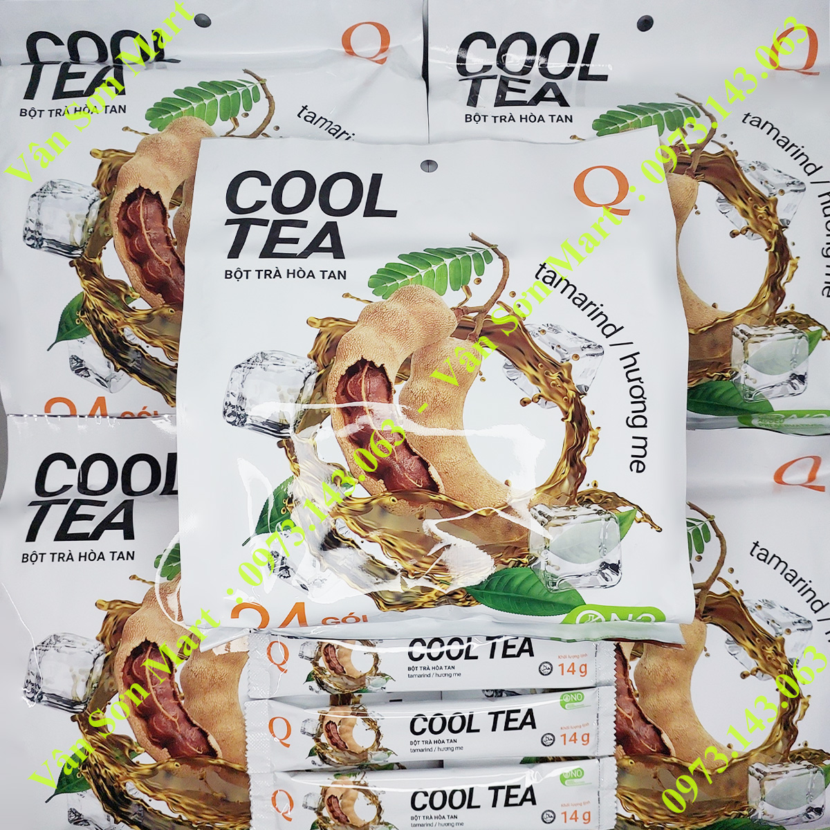 05 bịch trà Me Trần Quang 336g (24 gói dài x 14g) Cool Tea Tamarind Flavor (05 bags)
