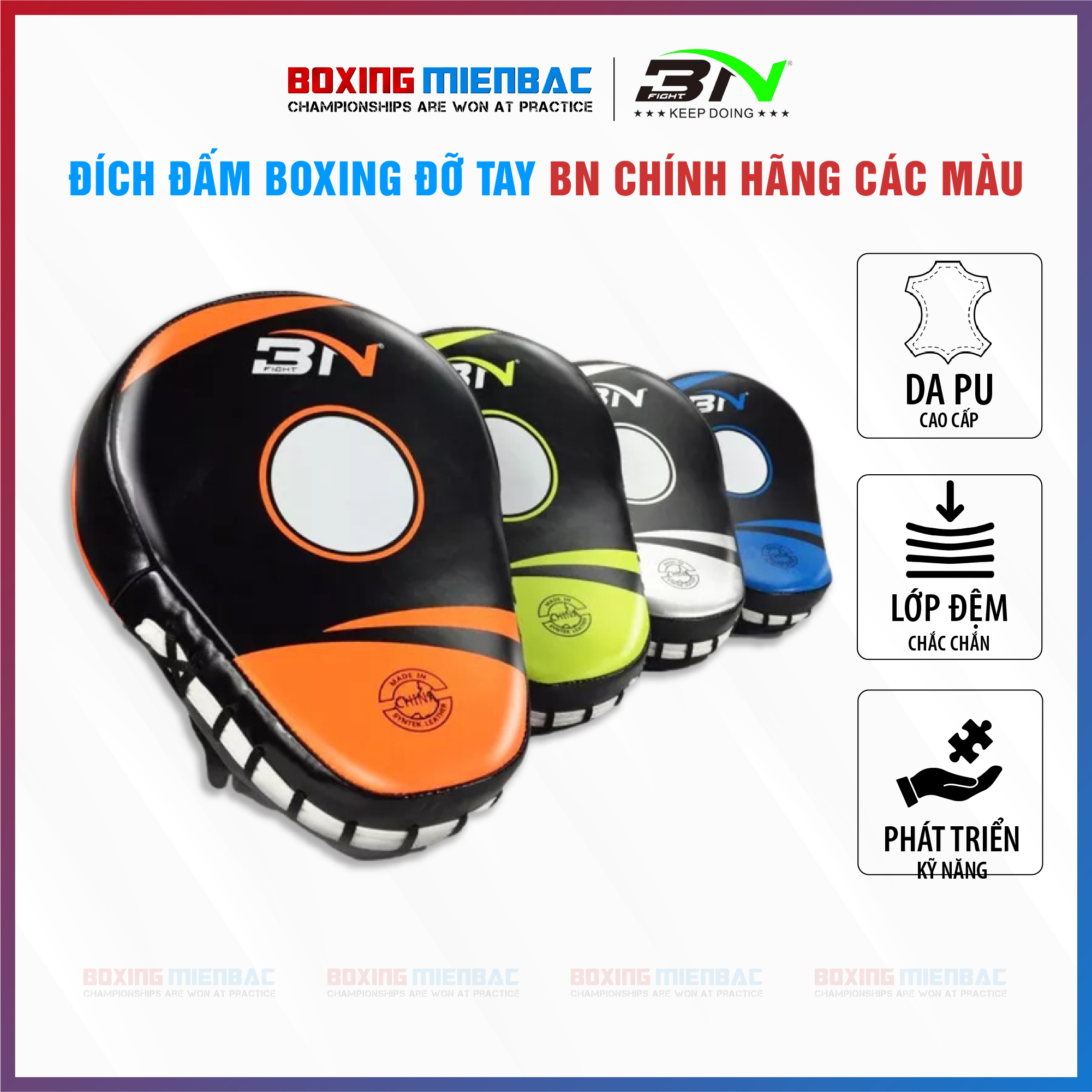 Đích Đấm Boxing Đỡ Tay BN Cao Cấp – Nhiều Màu