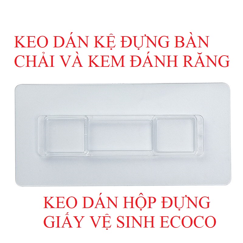 02 MIẾNG KEO DÁN HỘP ĐỰNG BÀN CHẢI VÀ KEM ĐÁNH RĂNG ECOO, HỘP ĐỰNG GIẤY VỆ SINH ECOCO