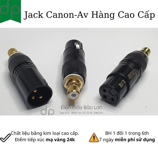 Jack canon ra av , jack canon ra bông sen màu đen -hàng cao cấp