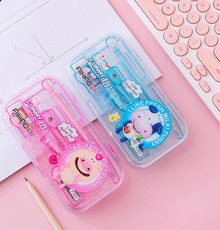 Bộ eke compa bút chì 8 món aihao h136