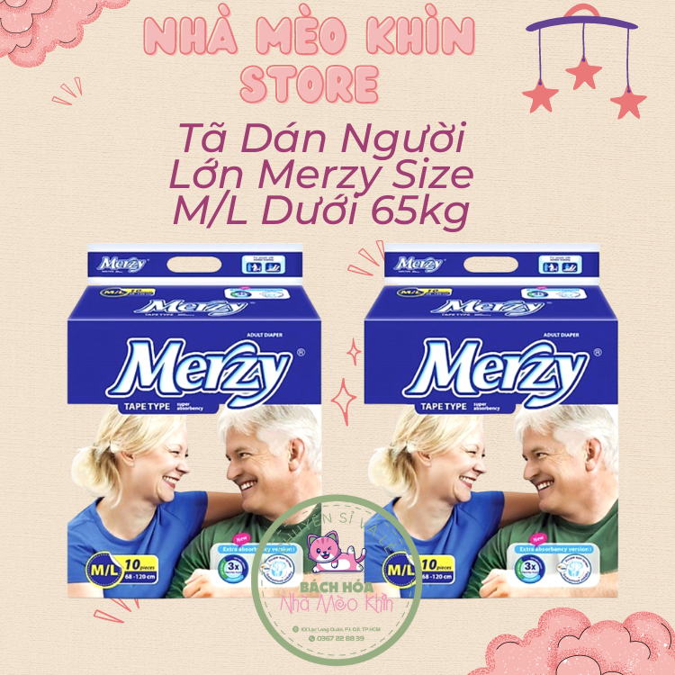 Combo 20 miếng tã dán người lớn merzy zize m/l dưới 65kg