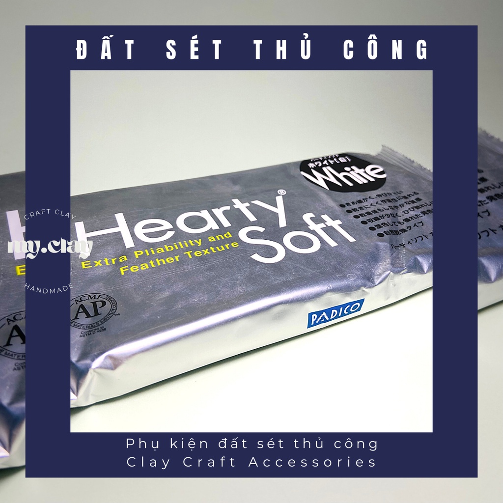 Đất Sét Nhật Tự Khô Hearty Soft White 200gr - Làm hoa, nặn tượng chibi